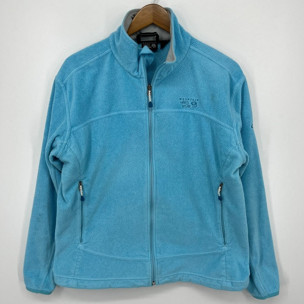 Mountain Hard‎ Wear Full Zip Fleece Jacket Women's XL Blue Fleece Pockets